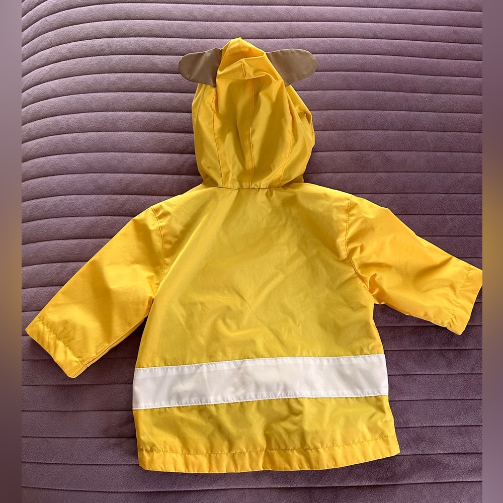 London Fog infant boys puppy yellow zip front 3-6 mo hoodie polyester raincoat - Picture 11 of 12